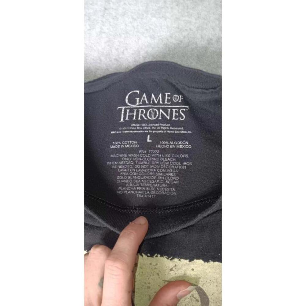 Game Of Thrones Starks House "Winter Is Comming" Graphic Tee Mens Size L Black - Picture 2 of 9